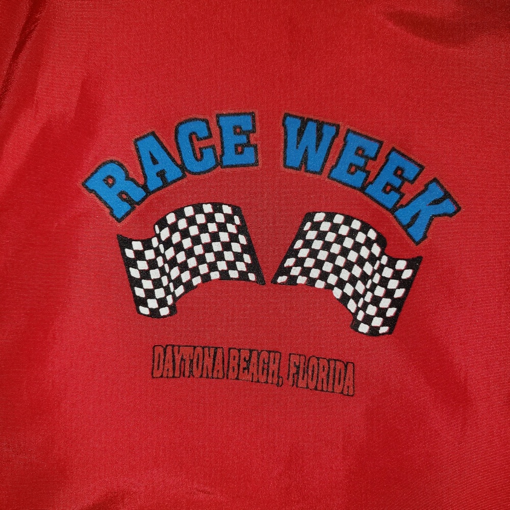 VINTAGE Red #3 Cross Flags Racing Jacket One Size - Picture 4 of 8